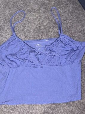 PacSun Lavender Ribbed Cropped Cami with Front Tie